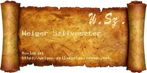 Weiger Szilveszter névjegykártya